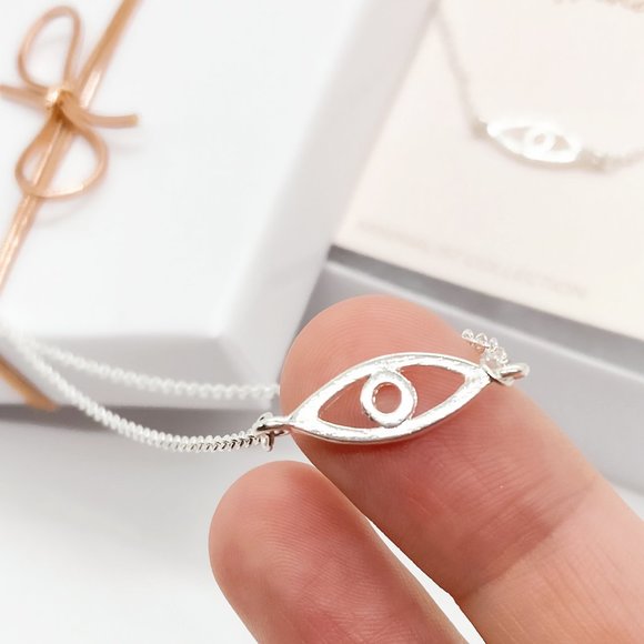 Evil Eye Necklace Dainty | Protection Necklace | Good Luck Choker - Picture 1 of 11